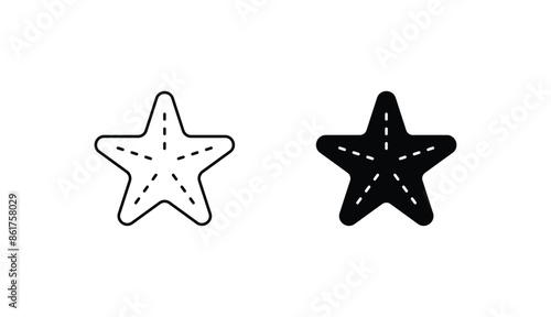 Starfish icon design with white background stock illustration