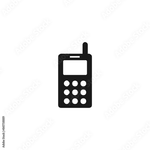 Set of monochrome telephone vector icons isolated on white background.