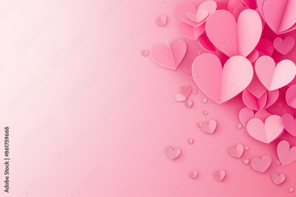 Valentine's Day card with hearts style on a pink background. Generative AI Valentine's Day card with hearts style on a pink background. Generative AI