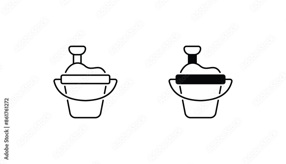 Sand Bucket icon design with white background stock illustration