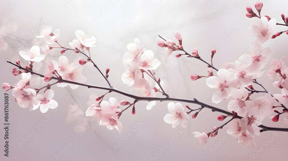 Close-Up of Cherry Blossom Branch in Full Bloom Close-Up of Cherry Blossom Branch in Full Bloom