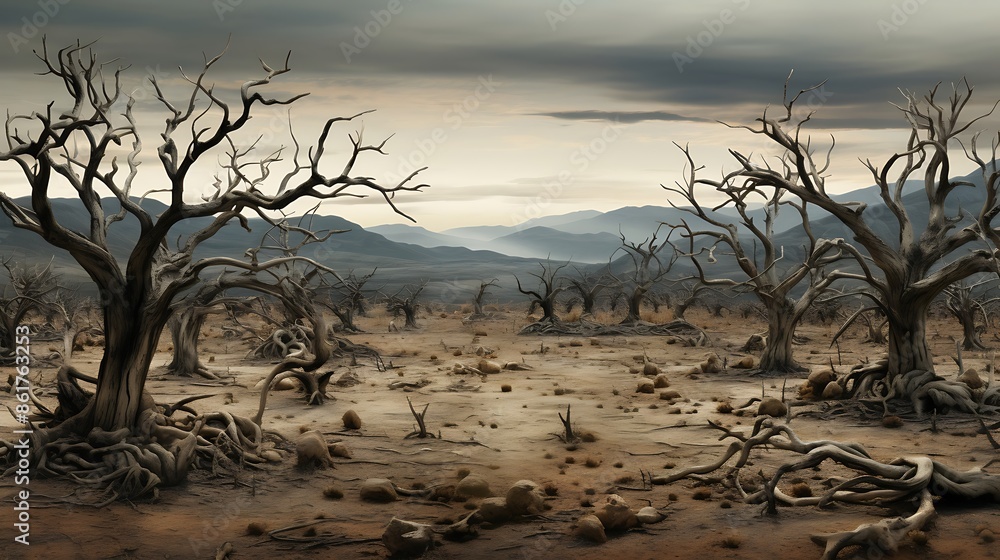 Image Depicting a Desolate Garden in Decay Image Depicting a Desolate Garden in Decay
