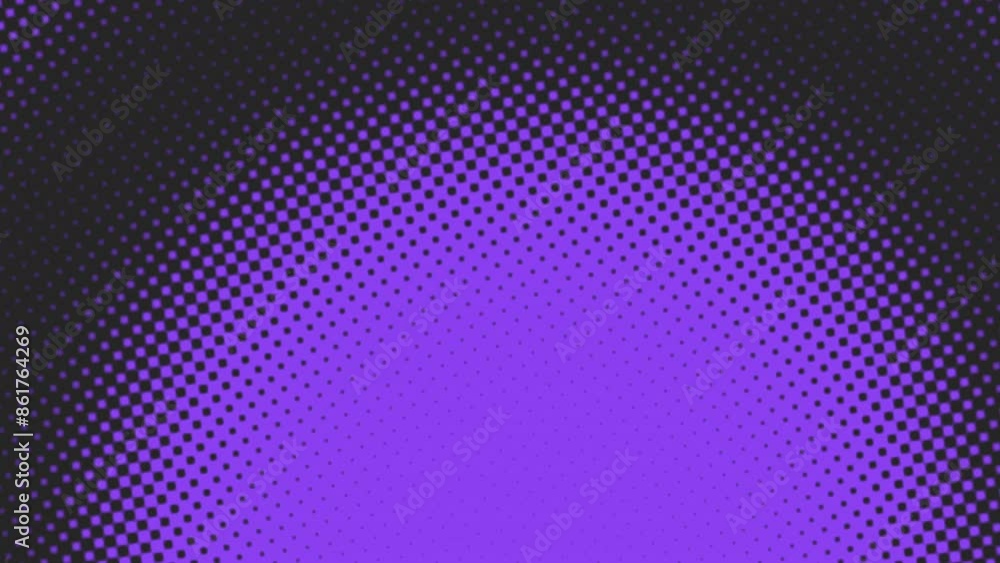 A vibrant halftone image in purple and black, featuring a captivating circular shape formed by small dots of color A vibrant halftone image in purple and black, featuring a captivating circular shape formed by small dots of color