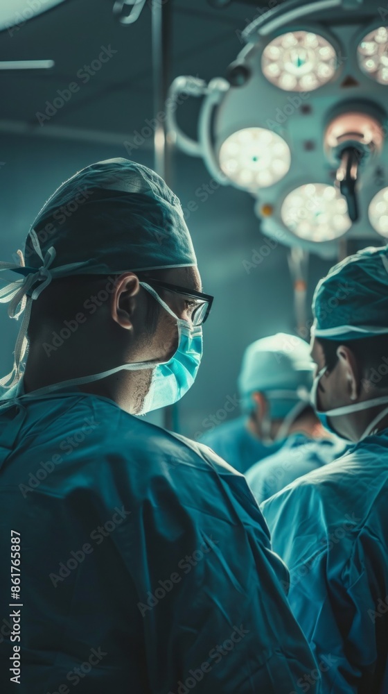 A group of surgeons are in a hospital operating room A group of surgeons are in a hospital operating room