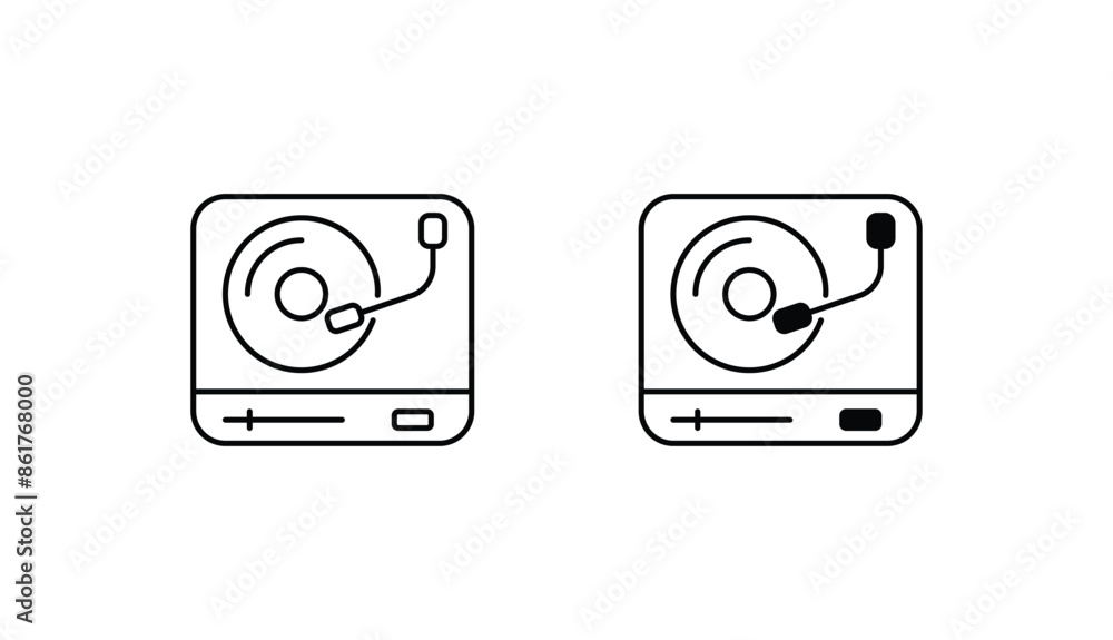 Turntable icon design with white background stock illustration Turntable icon design with white background stock illustration