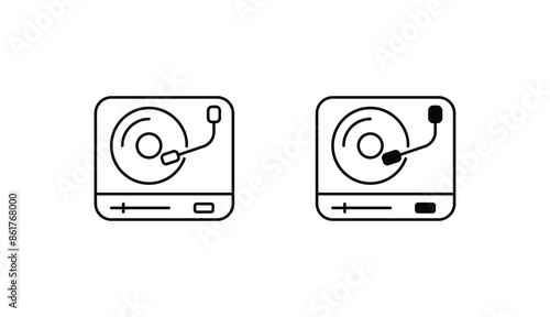Turntable icon design with white background stock illustration