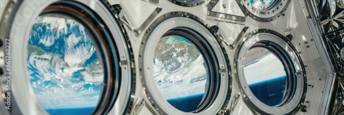 Observing the planet from the window of a space station