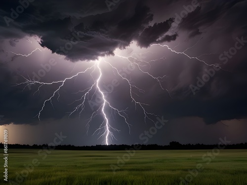 Lightning striking the ground