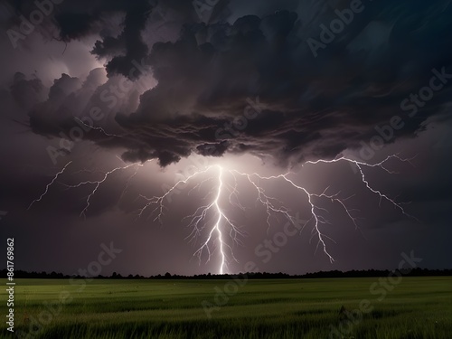 Lightning striking the ground