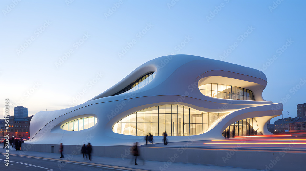 Futuristic Building with Sleek Architecture Futuristic Building with Sleek Architecture