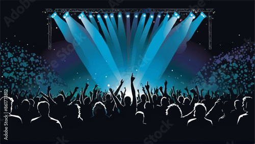 Silhouette of a concert crowd