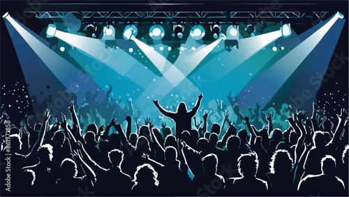 Live music concert silhouette