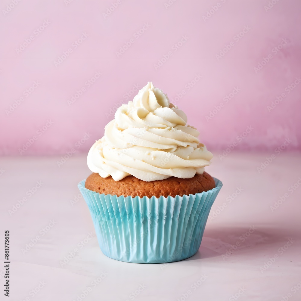cupcake on a pastel background cupcake on a pastel background