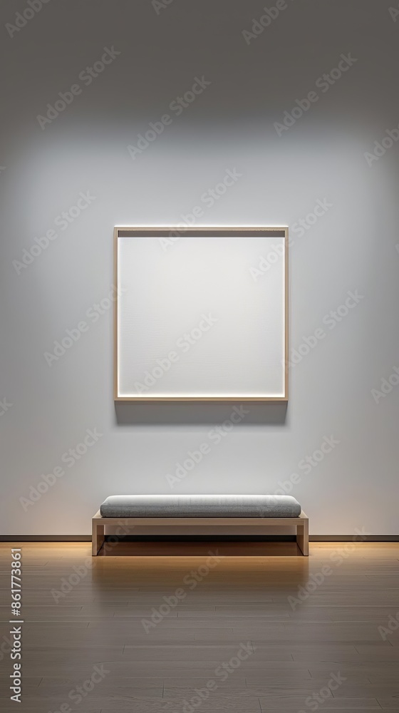 Mockup art gallery empty square frame Mockup art gallery empty square frame