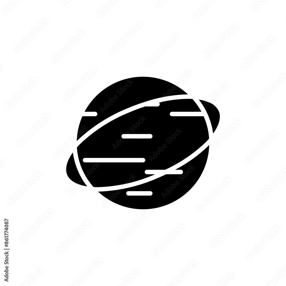Naklejka premium saturn glyph icon