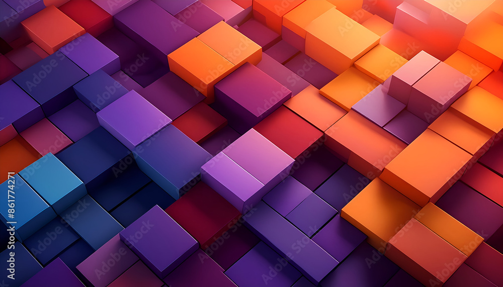 Abstract Colorful 3D Cubes Background Abstract Colorful 3D Cubes Background