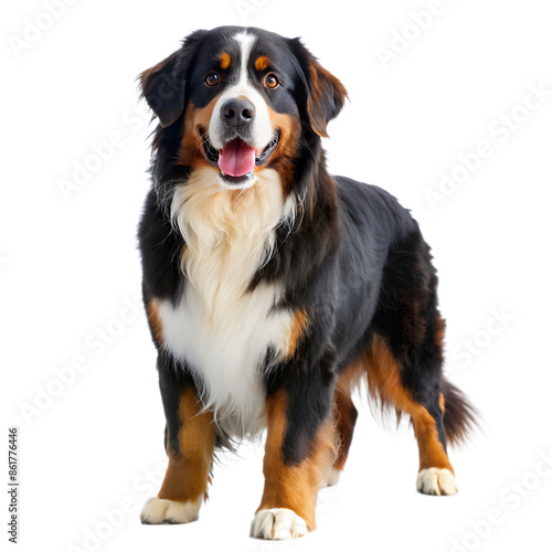 bernese mountain dog isolated on a white background.AI GENERATED