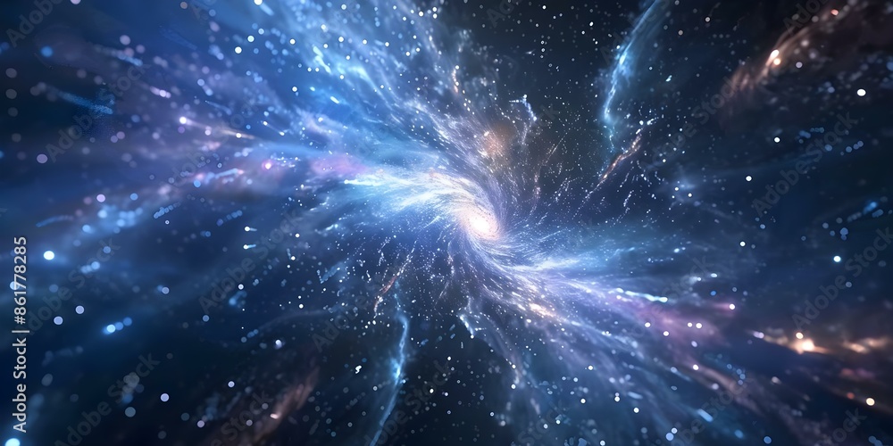 Fototapeta premium Exploring the concept of perpetual motion in the universe through a detailed image of a starry nebula. Concept Astrophotography, Perpetual Motion, Universe Exploration, Starry Nebula, Cosmic Wonders