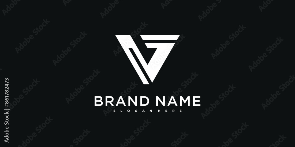 Fototapeta premium Creative abstract initial letter V logo design. Preamium Vector