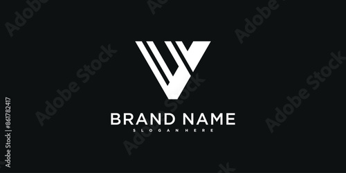 Creative abstract initial letter V logo design. Preamium Vector