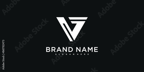 Creative abstract initial letter V logo design. Preamium Vector