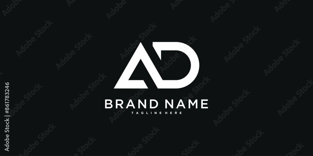 AD letter logo design with modern style. Preamium Vector AD letter logo design with modern style. Preamium Vector