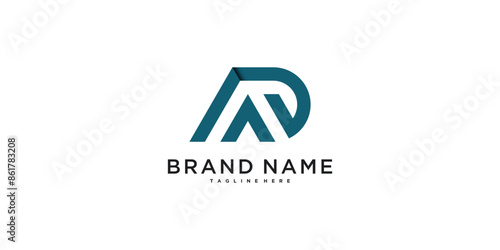 Free Download AD letter logo design with modern style. Preamium Vector - GFXLoad