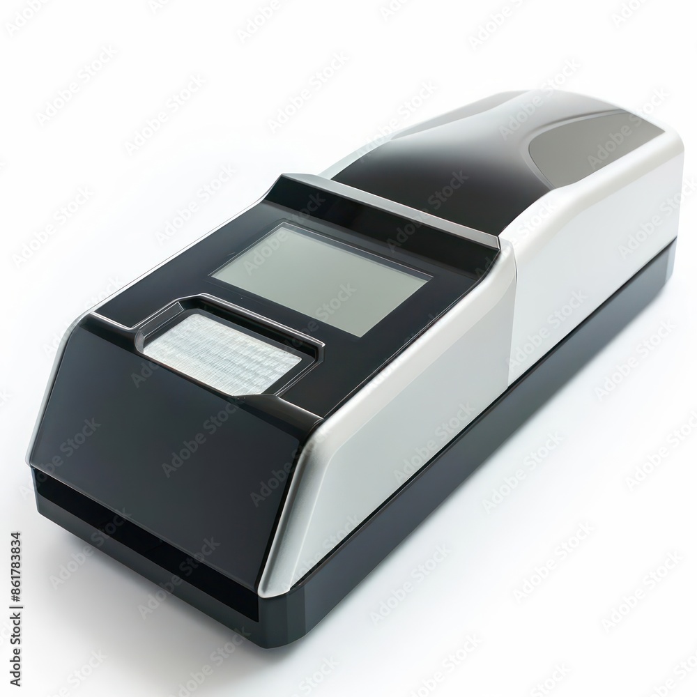 A sophisticated spectrometer with a digital readout and sleek design isolated on a white background A sophisticated spectrometer with a digital readout and sleek design isolated on a white background
