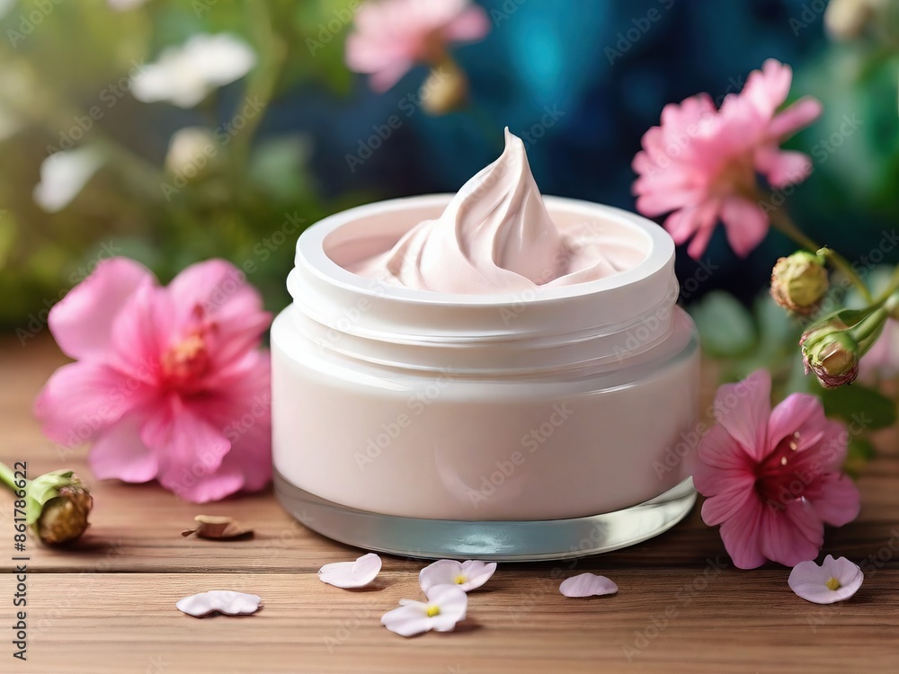 cream with flower cream with flower