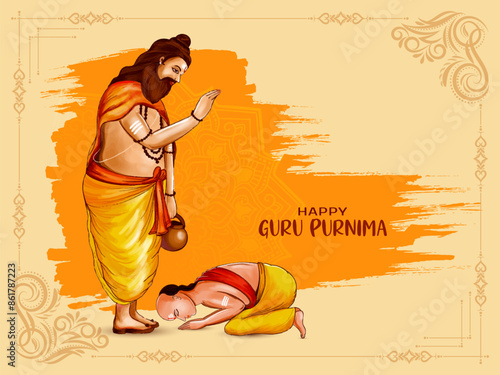 Elegant Happy Guru Purnima Indian festival celebration background