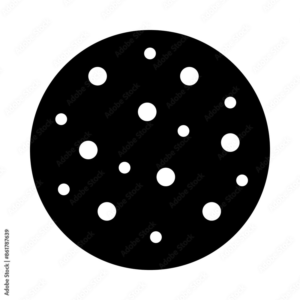 Illustration depicting a black cookie icon on a white background
Illustration depicting a black cookie icon on a white background