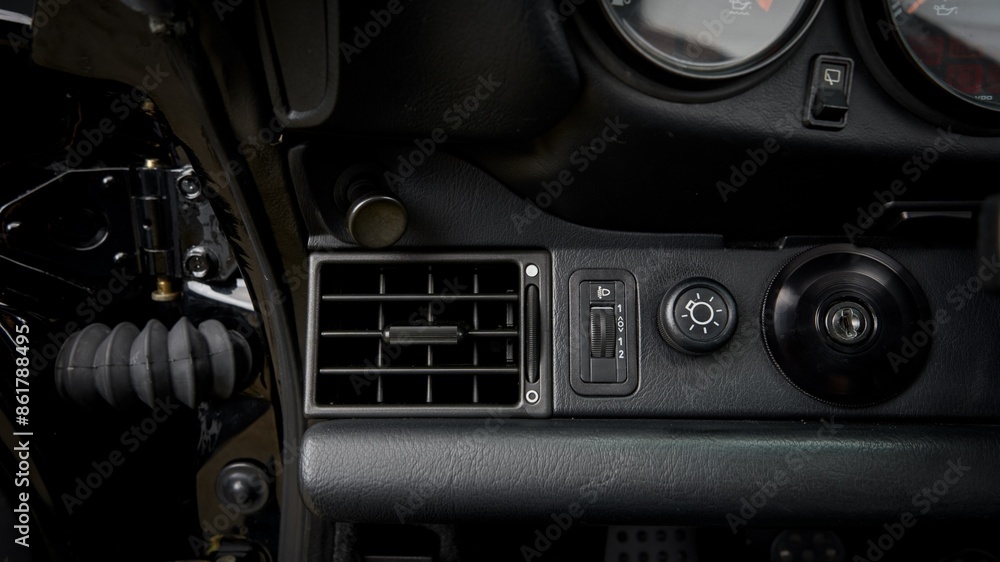 Key ignition on a car dash Key ignition on a car dash