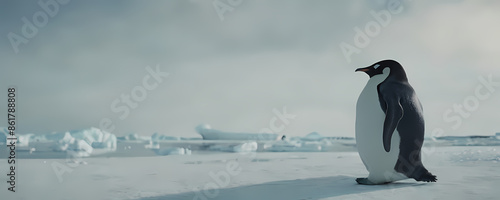 funny penguin comic illustration. Extremely detailed high resolution illustration