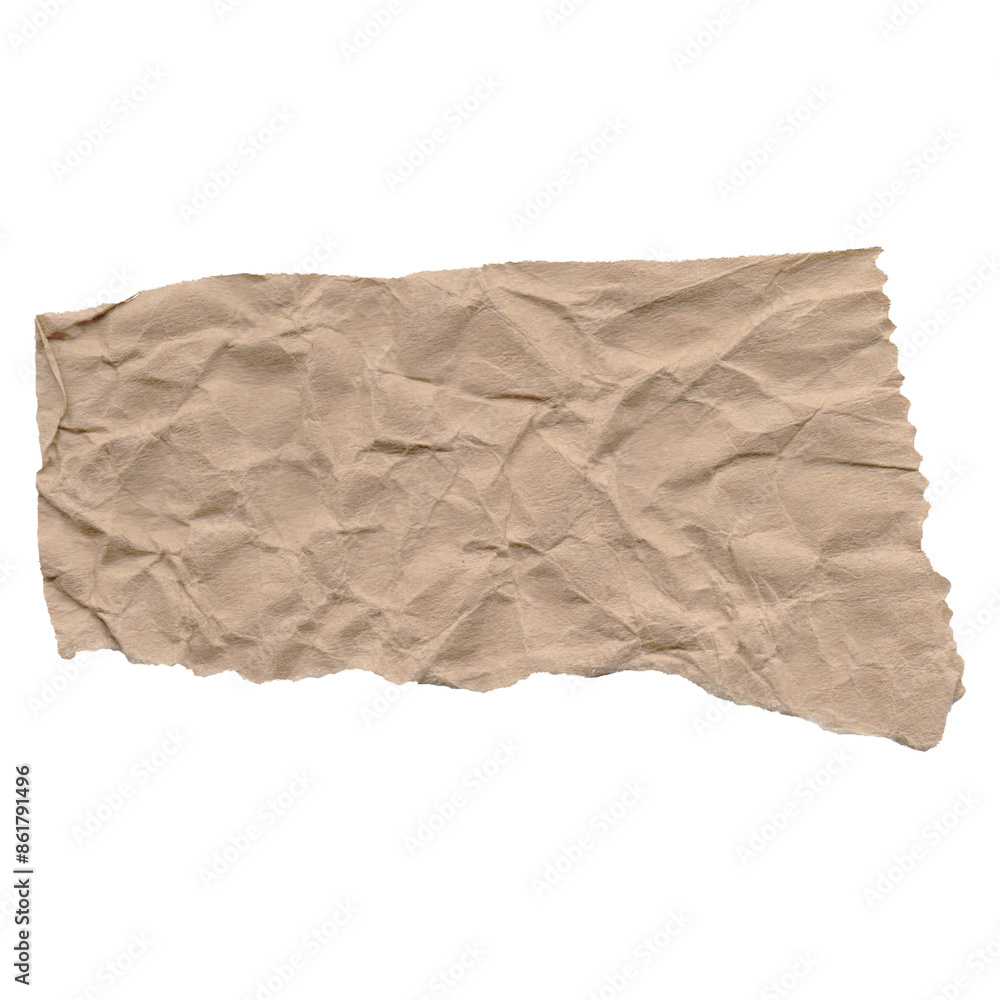 Obraz premium A crumpled paper sheet, a piece of paper is torn