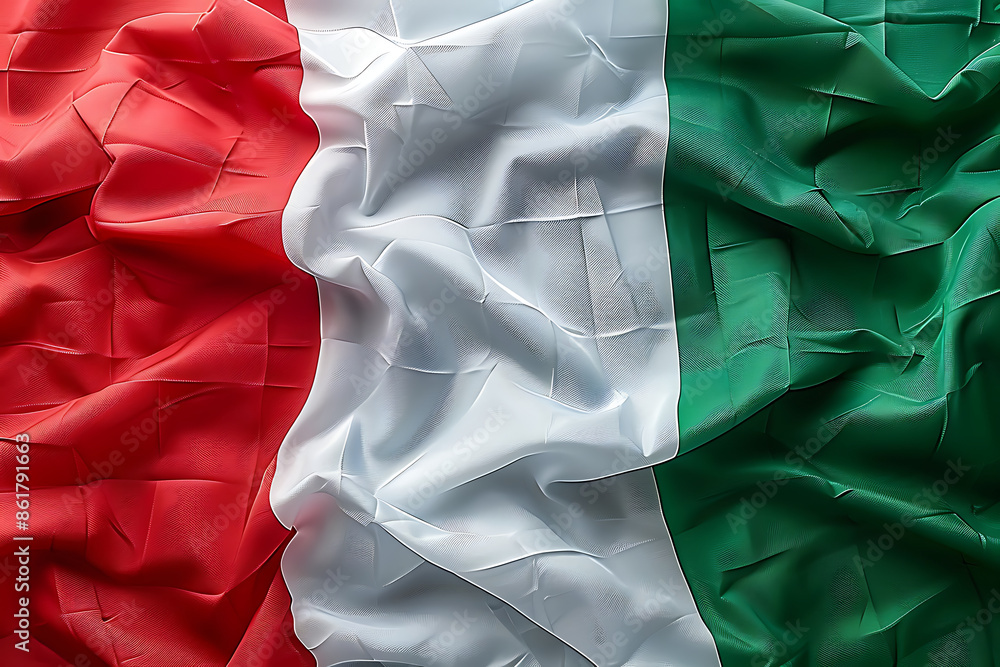 Flag of the Italy waving over a white background. 3D Rendering Flag of the Italy waving over a white background. 3D Rendering