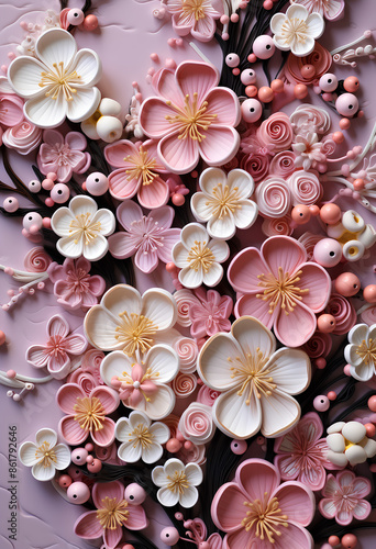 3d background with flowers