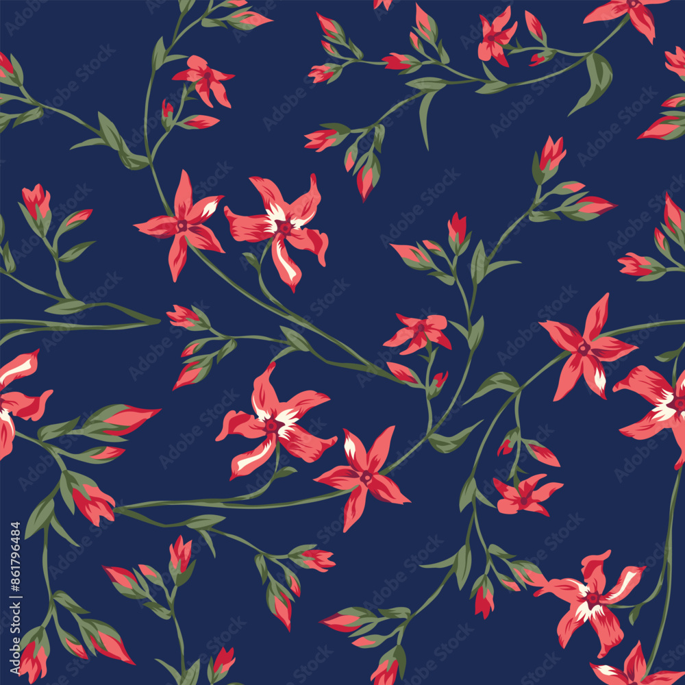 Hand drawn vibrant flower seamless pattern surface artwork for fabric, wallpaper, scrapbook, textile Hand drawn vibrant flower seamless pattern surface artwork for fabric, wallpaper, scrapbook, textile
