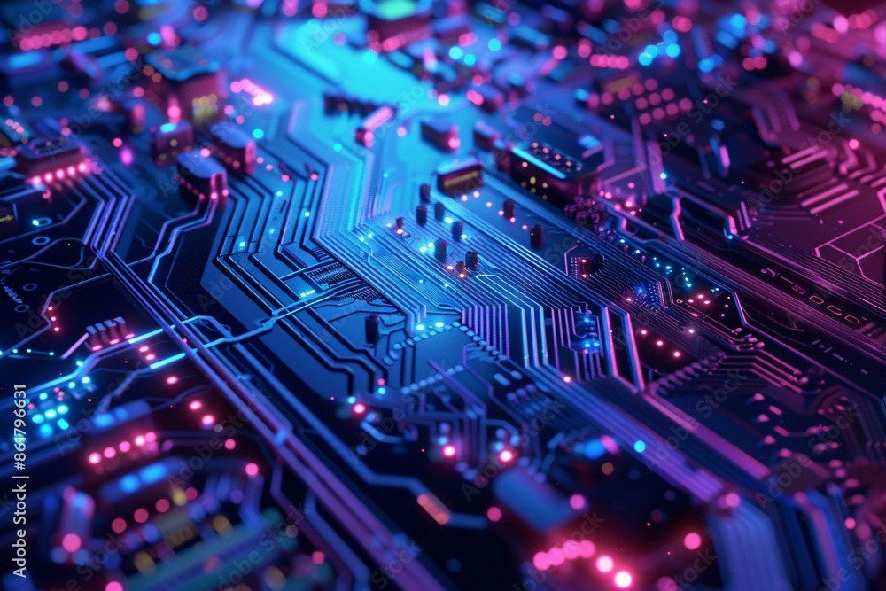 A captivating display of an intricate network of glowing lines and nodes on a dark blue and purple background, resembling a futuristic circuit board with vibrant points of light. A captivating display of an intricate network of glowing lines and nodes on a dark blue and purple background, resembling a futuristic circuit board with vibrant points of light.