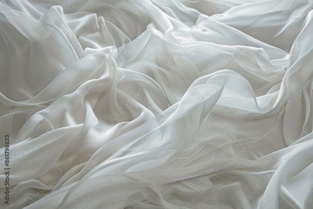 An intricate arrangement of delicate, flowing white fabric layers, resembling a serene and soft texture. An intricate arrangement of delicate, flowing white fabric layers, resembling a serene and soft texture.