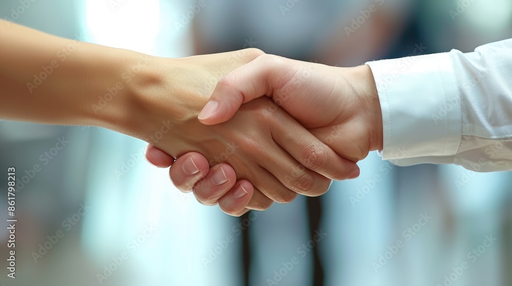 Close-up of a handshake between two business professionals, symbolizing agreement, partnership, and success. Close-up of a handshake between two business professionals, symbolizing agreement, partnership, and success.