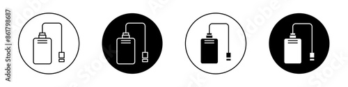 External hard drive outlined icon vector collection.