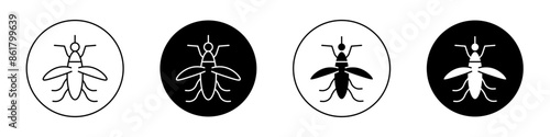 Mosquito outlined icon vector collection. photo