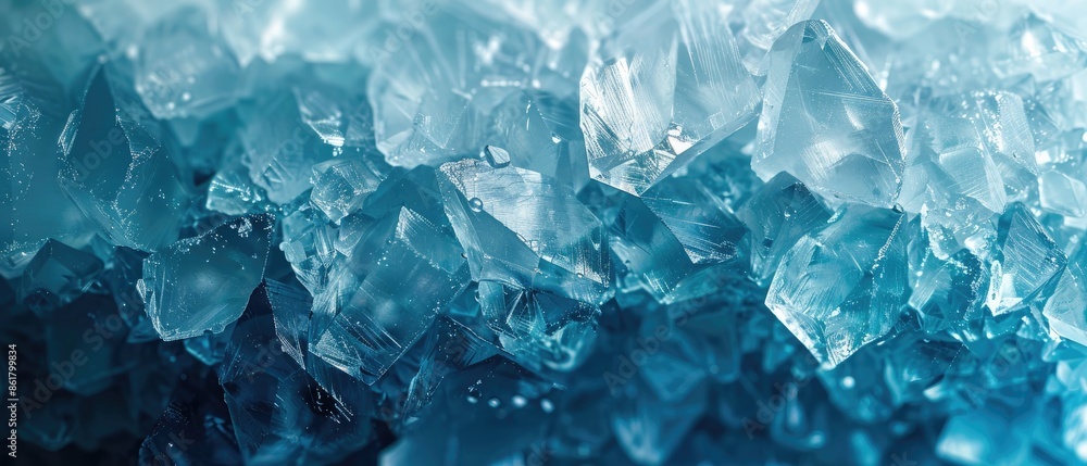 Close-up of blue ice crystals creating a mesmerizing and cool texture, perfect for backgrounds and nature-inspired designs. Close-up of blue ice crystals creating a mesmerizing and cool texture, perfect for backgrounds and nature-inspired designs.