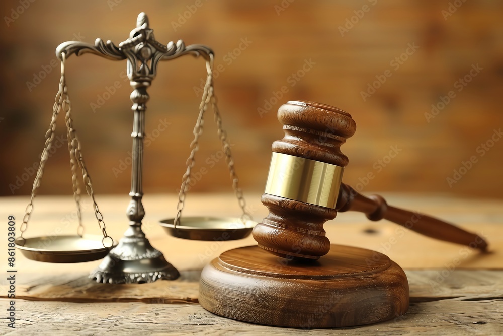 A photo of a judge's gavel and scales, an image of law and equality A photo of a judge's gavel and scales, an image of law and equality