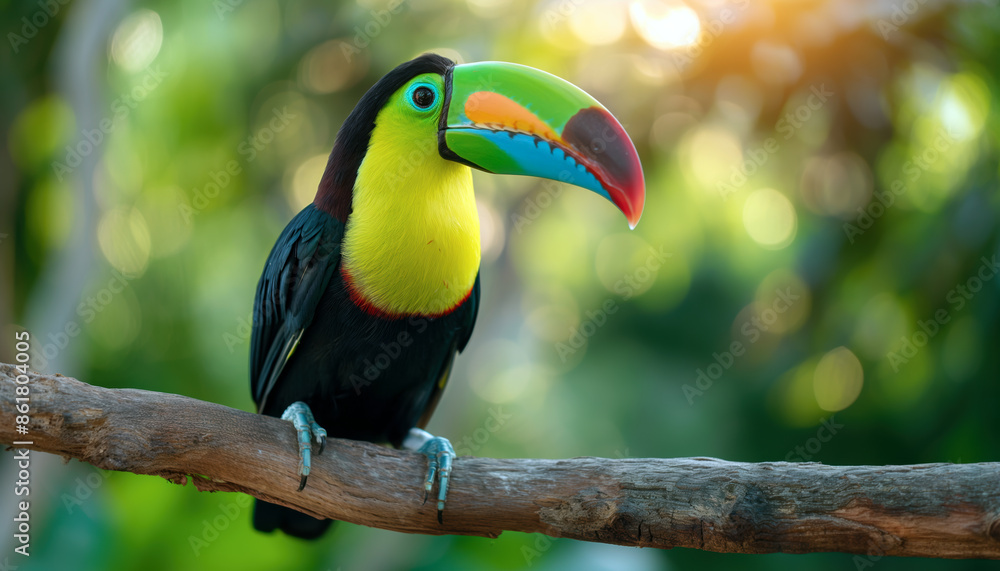 Colorful Toucan Perched on a Branch Colorful Toucan Perched on a Branch