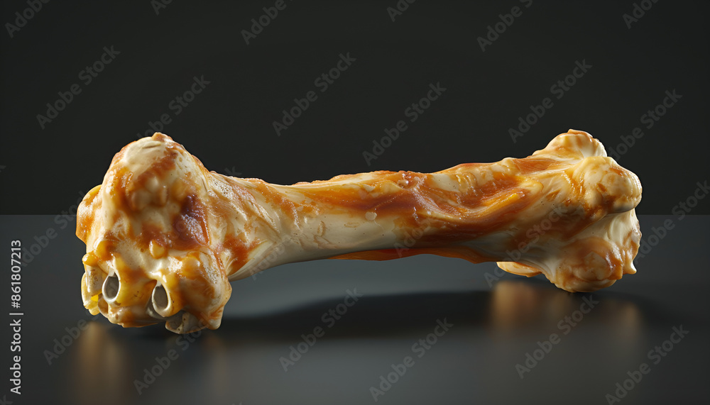 One bone dog treat isolated on dark background One bone dog treat isolated on dark background