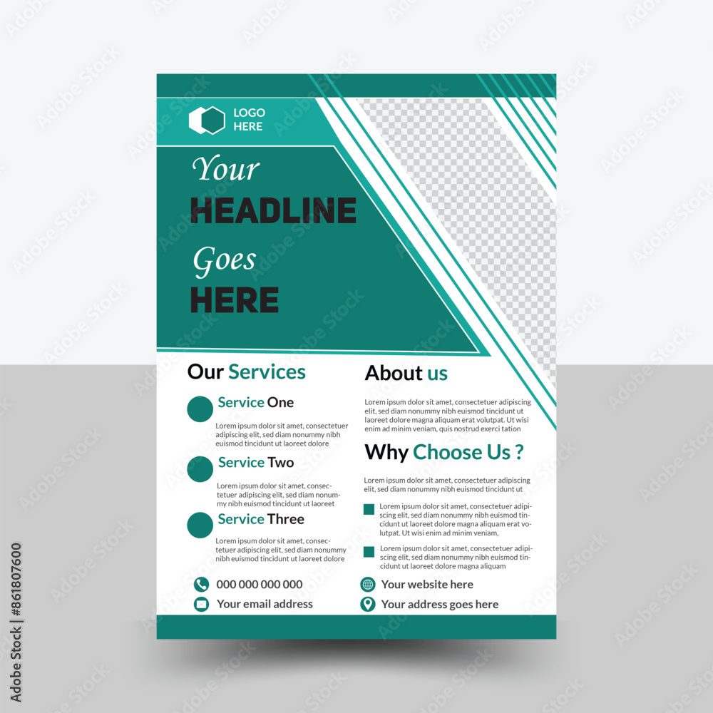 Obraz premium Digital marketing agency creative colorful business flyer template design