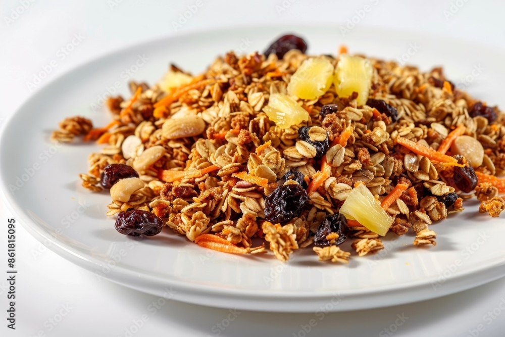 Delicious Carrot Cake Granola with Dried Pineapple and Maple Syrup Delicious Carrot Cake Granola with Dried Pineapple and Maple Syrup