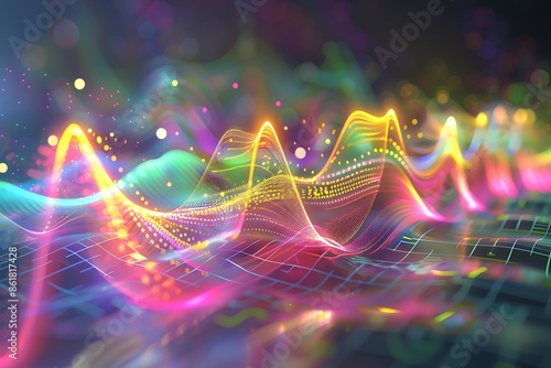 The visualization of a quantum harmonic oscillator with waves of probability density
