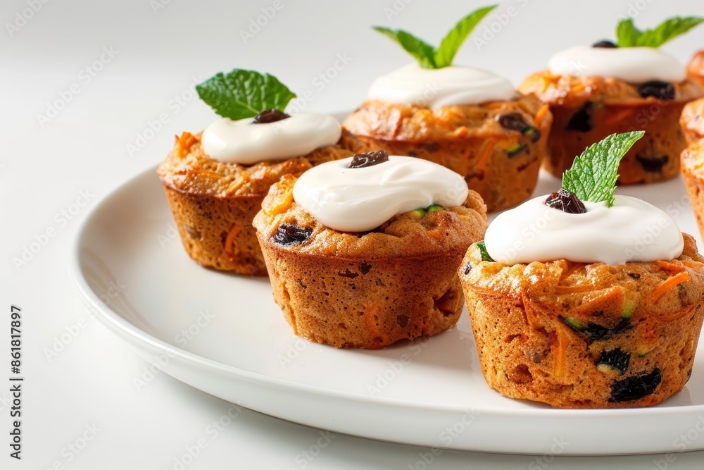 Vibrant Carrot and Zucchini Mini-Muffins with Raisins and Cream Cheese Frosting Vibrant Carrot and Zucchini Mini-Muffins with Raisins and Cream Cheese Frosting